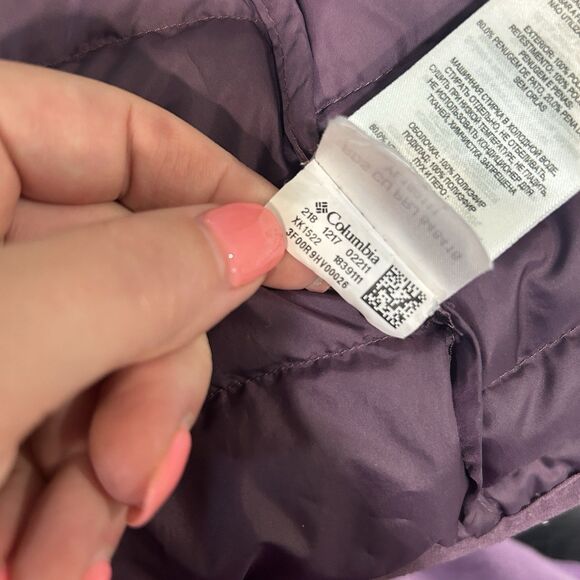 Columbia Women’s Puffer Jacket Extra Small Purple Warm Layering Zip Pockets - Picture 13 of 16